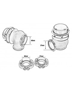 Wastegate zewnętrzny TurboWorks 40mm 0.5 Bar V-Band Niebieski