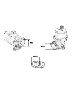 External Wastegate TurboWorks 44mm 1.0 Bar V-Band Blue