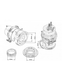 Ekstern Wastegate TurboWorks 50mm 1,6 bar V-bånd lilla