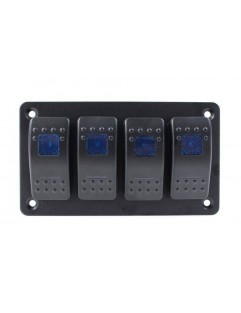 Switch panel Alu, ON / OFF x4 Blue