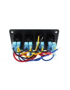 Switch panel Alu, ON / OFF x4 Blue