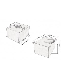 TurboWorks 50L bränsletank med svart sensor