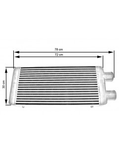 Intercooler TurboWorks 600x300x76 3 "one-sided