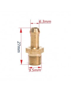 Nypel 1/8" na przewód 6mm Mosiądz