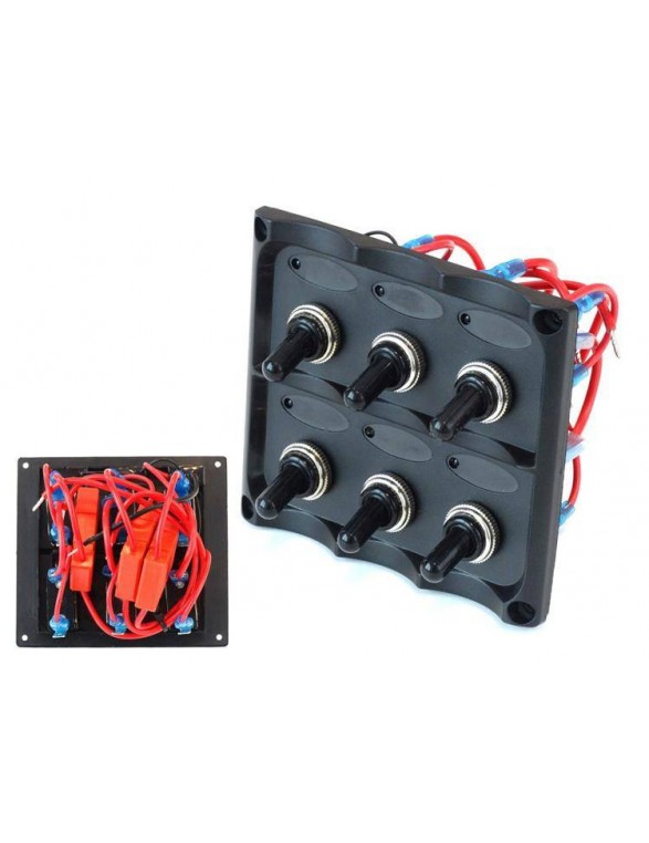 Switch panel 12V SPST / ON-OFFx6, 3B 15A IP68