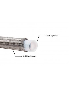 AN10 14 mm PTFE -kabel med stålfläta