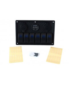 ON-OFF switchx5, 1xZ, 2xUSB 3.1A, 2xB 15A Blue