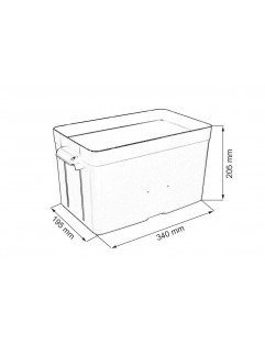 Akun kotelon laatikko 325x185x200mm Lisävarusteet