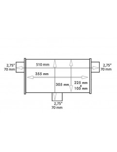 Midterste bagdæmper 70mm TurboWorks LT 304SS