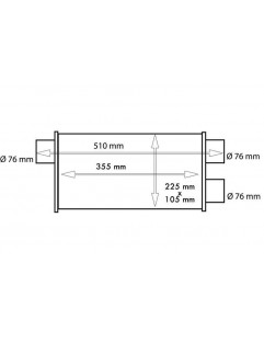 Midterste bagdæmper 76mm TurboWorks LT 304SS