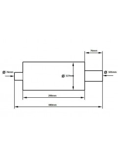 TurboWorks 100mm ändljuddämpare, 76mm inlopp