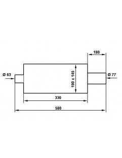 TurboWorks end lyddæmper 76 mm, input 63,5 mm