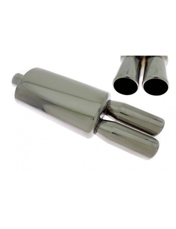 TurboWorks End Muffler 2x76mm, input 63,5mm