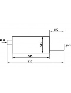 TurboWorks 80x92mm End Ljuddämpare, 57mm ingång