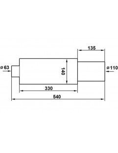 Tłumik Końcowy TurboWorks 110mm wejście 63,5mm