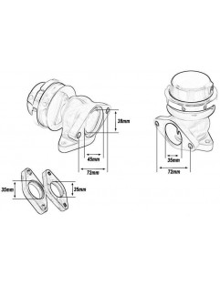 Ekstern Wastegate TurboWorks 38mm 0,5 bar blå