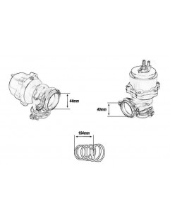 Ekstern Wastegate TurboWorks 44mm 1.0 Bar V-bånd blå