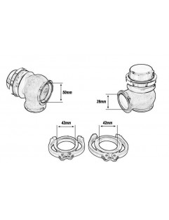 Wastegate zewnętrzny TurboWorks 50mm 0.5 Bar V-Band Niebieski