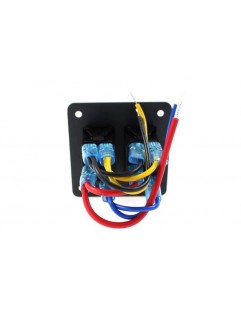 Switch panel Alu, ON / OFF x2 Blue