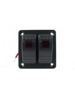 Switch panel Alu, ON / OFFx2 Red