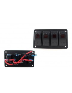 Switch panel Alu, ON / OFFx4 Red