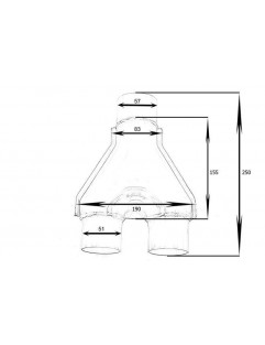 Y-Pipe exhaust tee 51/57 mm