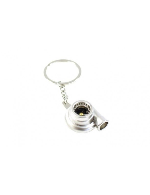 Silver turbocharger keyring