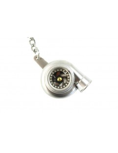 Silver turbocharger keyring