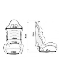 Sports seat MONZA BLAST Carbon Black