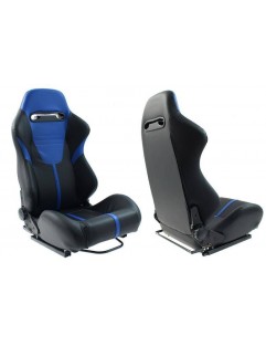 Sports seat R-LOOK II Leather Black Blue