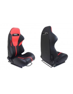 Sports seat R-LOOK II Leather Black Red