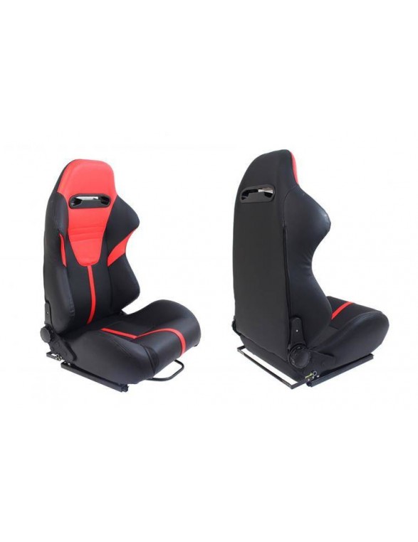 Sports seat R-LOOK II Leather Black Red