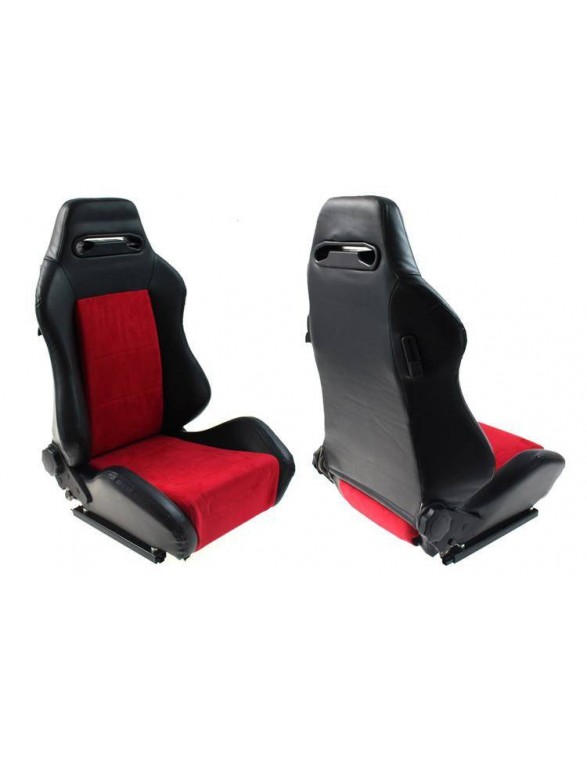 Sports seat R-LOOK Leather Black Red