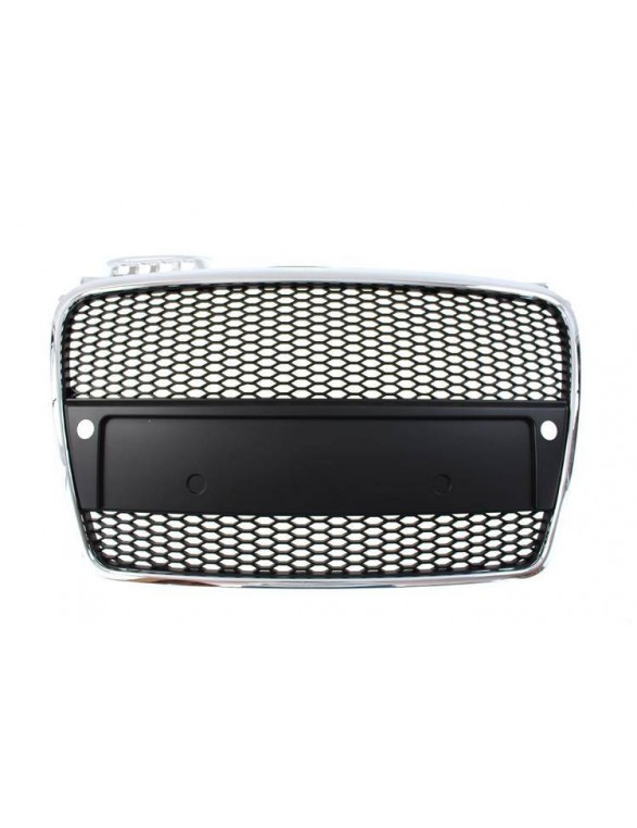 Grill Audi A4 B7 RS-stil krom-sort (05-08) PDC