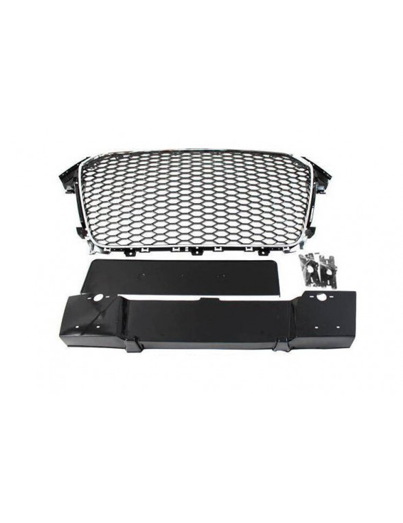 Grill Audi A4 B8 RS-Style Chrome-musta (12-15) PDC