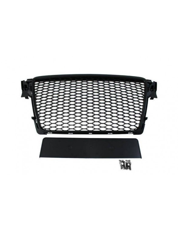 Grill Audi A4 B8 RS-stil matt sort (08-12) PDC