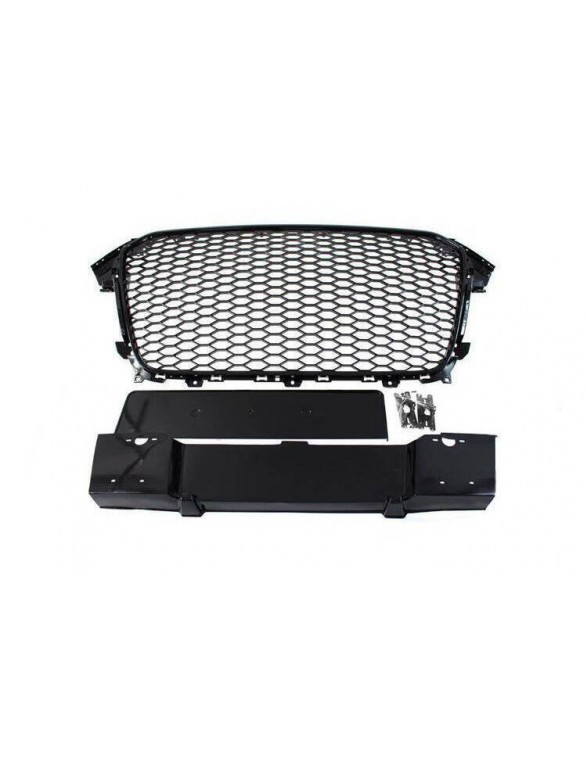 Grill Audi A4 B8 RS-stil Gloss Black (12-15) PDC