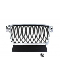 GRILL AUDI A4 B8 RS-STYLE SILVER-BLACK (08-12) PDC