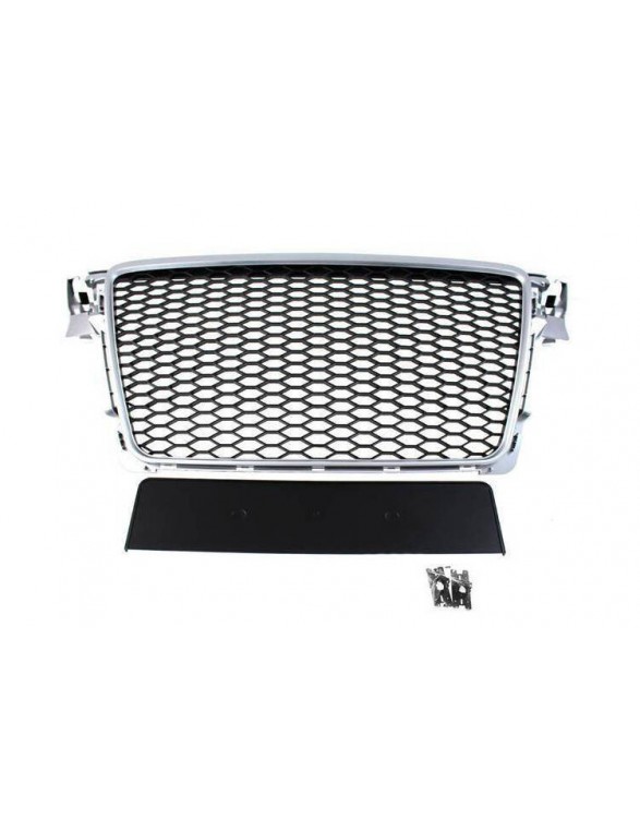 Grill Audi A4 B8 RS-stil sølv-sort (08-12) PDC