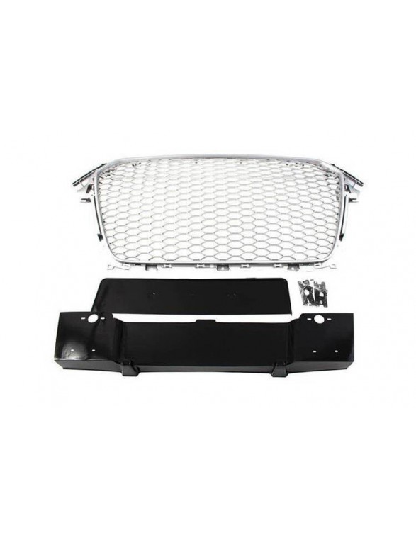 GRILL AUDI A4 B8 RS-STYLE SILVER-BLACK (12-15) PDC