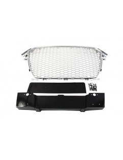 GRILL AUDI A4 B8 RS-STYLE SILVER-BLACK (12-15) PDC