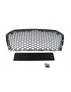 Grill Audi A4 B9 RS-stil satin sort (2016+) PDC