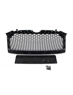 Grill Audi A4 B9 RS-tyyppinen satiini musta (2016+) PDC