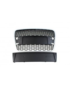 Grill Audi A6 C6 RS-tyyppinen hopea-musta (04-09)