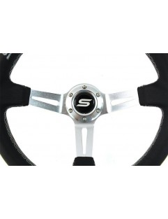 SLIDE handlebar 350mm offset: 80mm Leather Silver