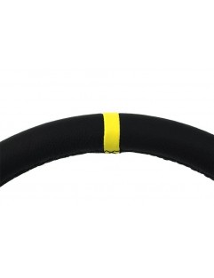 SLIDE handlebar 350mm offset: 80mm Leather Yellow Strip