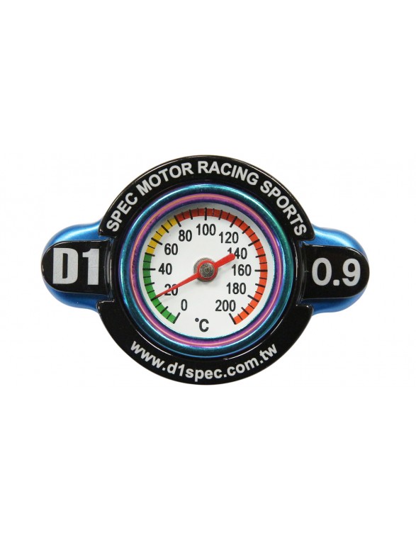 Radiator filler cap with thermometer D1Spec 28mm Blue 0.9Bar