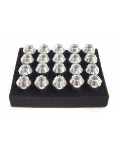 Nuts M12x1.25 Alu 50mm JBR Silver Cone