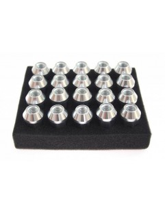 Nuts M12x1.5 Alu 50mm JBR Silver Cone