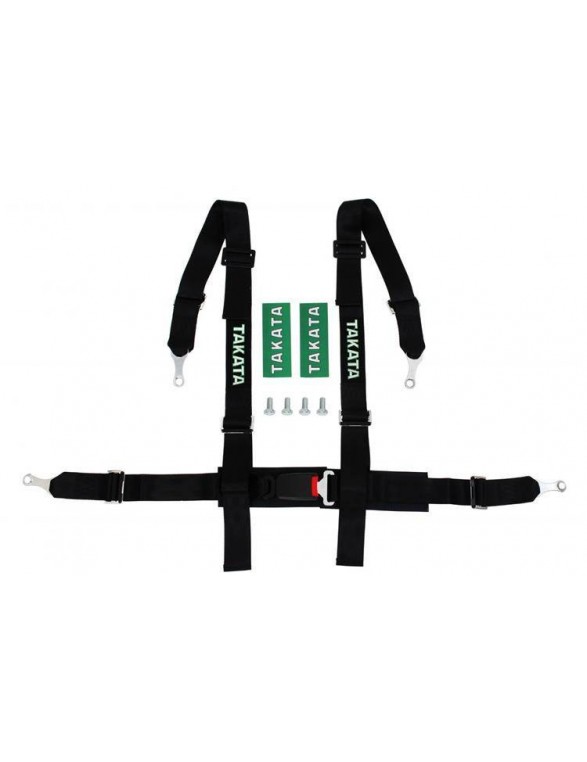 4p 2 "Black Sports Belts - Takata Replica